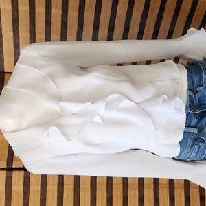 Chelsea nite ruffled sheer arm occasion top